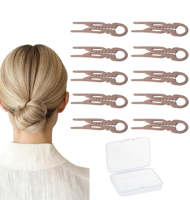 Sunolga 10 PCS 2.83 in Small French Hair Pins for Women, Prestige Hair Pins for All Hair, Curved Shape for Better Head Fit Hair Accessories, Serrated Anti-Slip Design Hairpins - Image 1